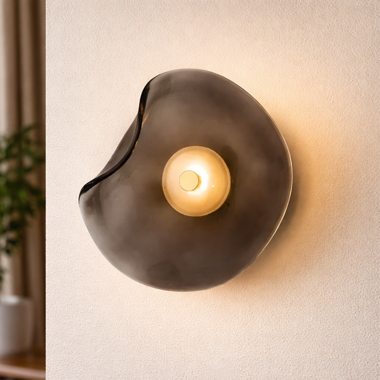 Nordic Curved Glass LED Wall Light Up Down | 25cm | Polished Metal | 260V