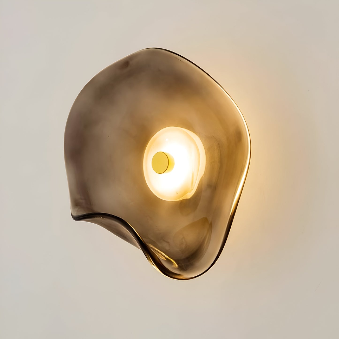 Nordic Curved Glass LED Wall Light Up Down | 25cm | Polished Metal | 260V