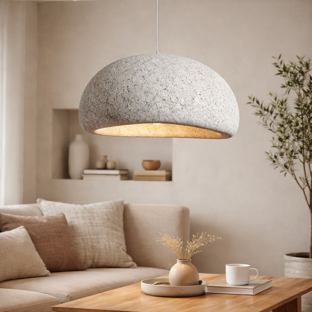 Wabi Sabi Fiberglass Pendant Light | 40cm 50cm 60cm 80cm | 3000K Warm Light