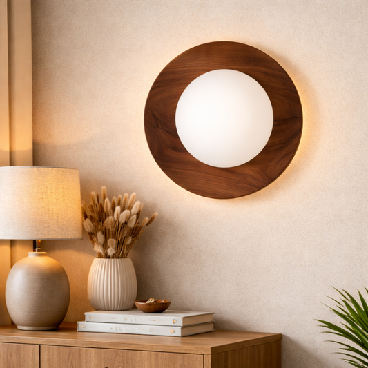 Nordic Wood LED Wall Light Frosted Glass | 3000K Warm G9 | 18cm 30cm | 260V