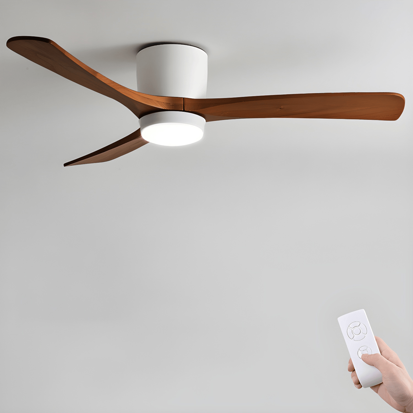 Nordic Wooden Ceiling Fan Light | 52 Inch Diameter | 3 Speed LED 110V