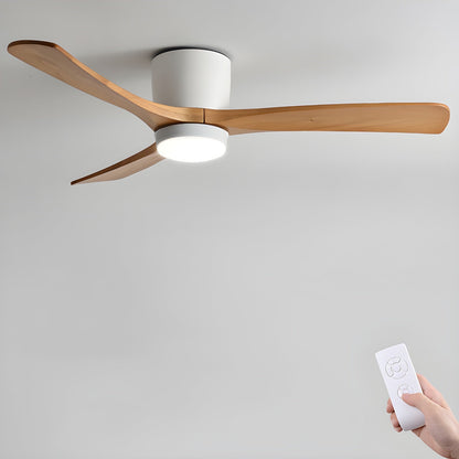 Nordic Wooden Ceiling Fan Light | 52 Inch Diameter | 3 Speed LED 110V