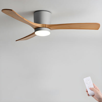 Nordic Wooden Ceiling Fan Light | 52 Inch Diameter | 3 Speed LED 110V