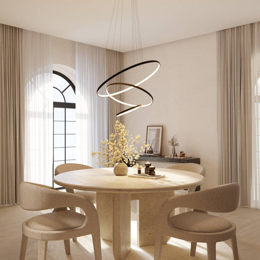 Omeva | Black Pendant Light with Floating Ring Design
