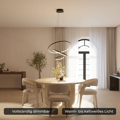 Omeva | Black Pendant Light with Floating Ring Design