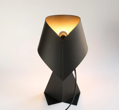 Tie Table Lamp Origami Geometric Iron | 23cm 32cm Size | Black White E27