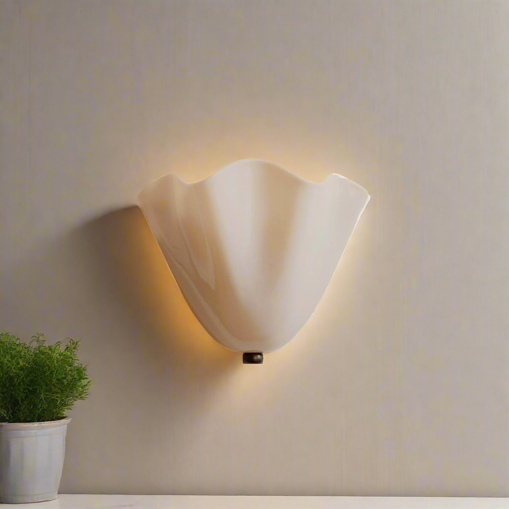 Retro Stained Glass Wall Sconce Skirt Shell | 25cm x 22cm | Warm Natural White