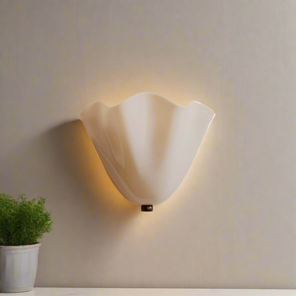 Retro Stained Glass Wall Sconce Skirt Shell | 25cm x 22cm | Warm Natural White