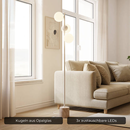 Rovea | Modern Floor Lamp with Travertine Base