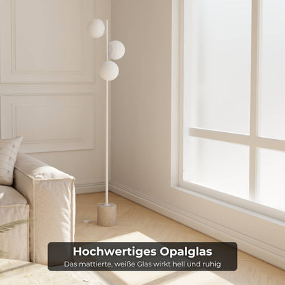Rovea | Modern Floor Lamp with Travertine Base