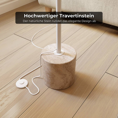Rovea | Modern Floor Lamp with Travertine Base