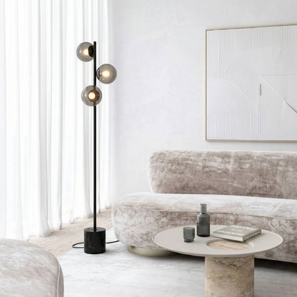 Rovea | Modern Floor Lamp with Travertine Base