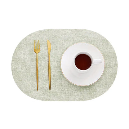LinoMat | Oval Faux Leather Placemats | Heat Resistant &amp; Non-Slip