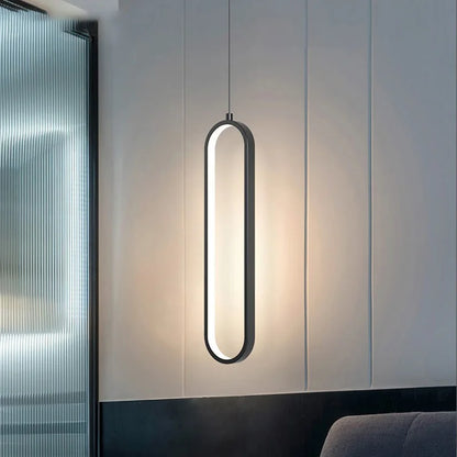 Modern Minimalist LED Pendant Light | Gold & Black Hanging Lamp for Bedroom, Dining & Living Spaces