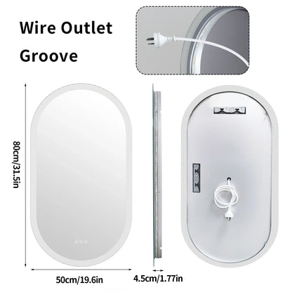 LumoOval | Oval LED Bathroom Mirror | Anti-Fog & Dimmable Backlit Design