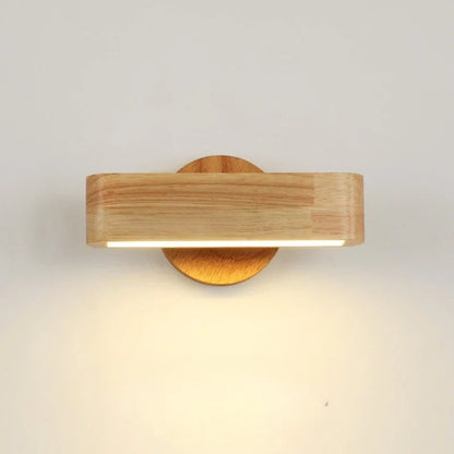 Rotating Wall Lamp | Japanese Solid Wood & Aluminium Design