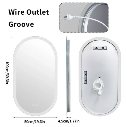 LumoOval | Oval LED Bathroom Mirror | Anti-Fog & Dimmable Backlit Design