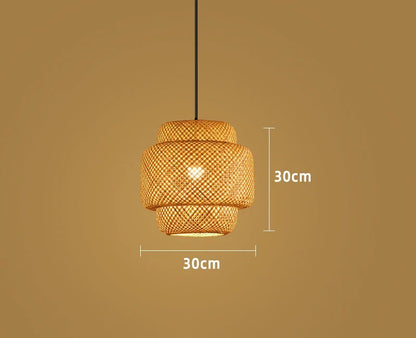 Natural Bamboo Pendant Lamp | Handwoven Rattan Light Fixture