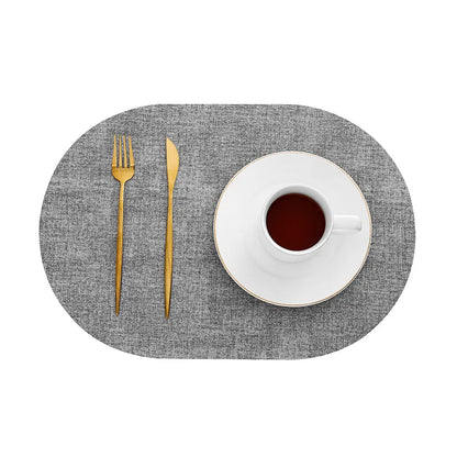 LinoMat | Oval Faux Leather Placemats | Heat Resistant &amp; Non-Slip