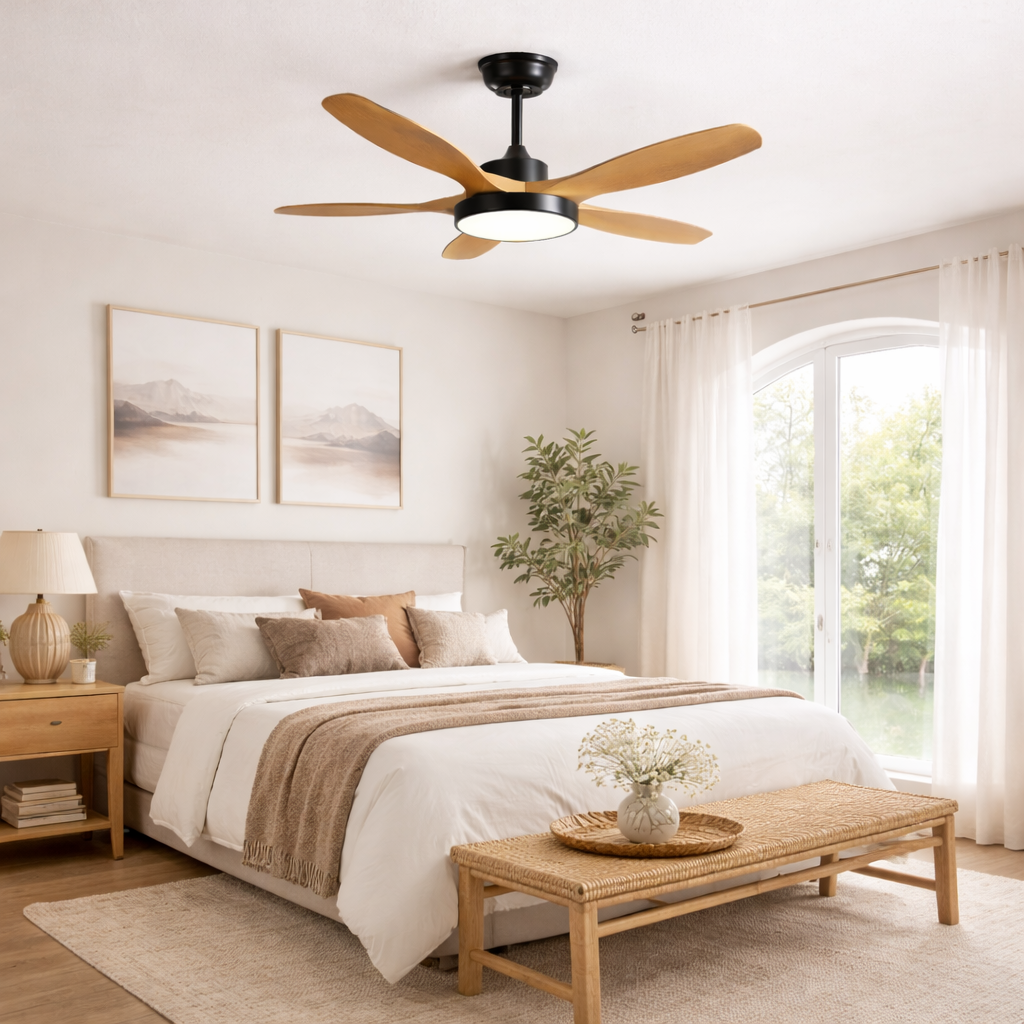 LED Scandi Wood Reversible Ceiling Fan with Light | 42" 52" | 3 or 5 Blades