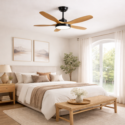 LED Scandi Wood Reversible Ceiling Fan with Light | 42" 52" | 3 or 5 Blades