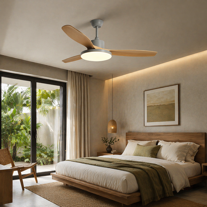 LED Scandi Wood Reversible Ceiling Fan with Light | 42" 52" | 3 or 5 Blades