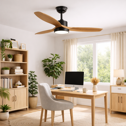 LED Scandi Wood Reversible Ceiling Fan with Light | 42" 52" | 3 or 5 Blades