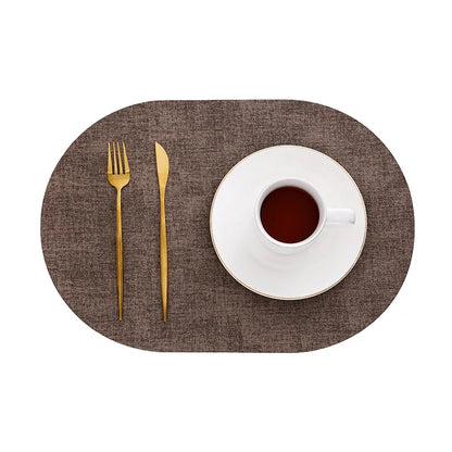 LinoMat | Oval Faux Leather Placemats | Heat Resistant &amp; Non-Slip