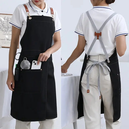 WorkEase | Waterproof Canvas Apron | Split Skirt Design with Pockets