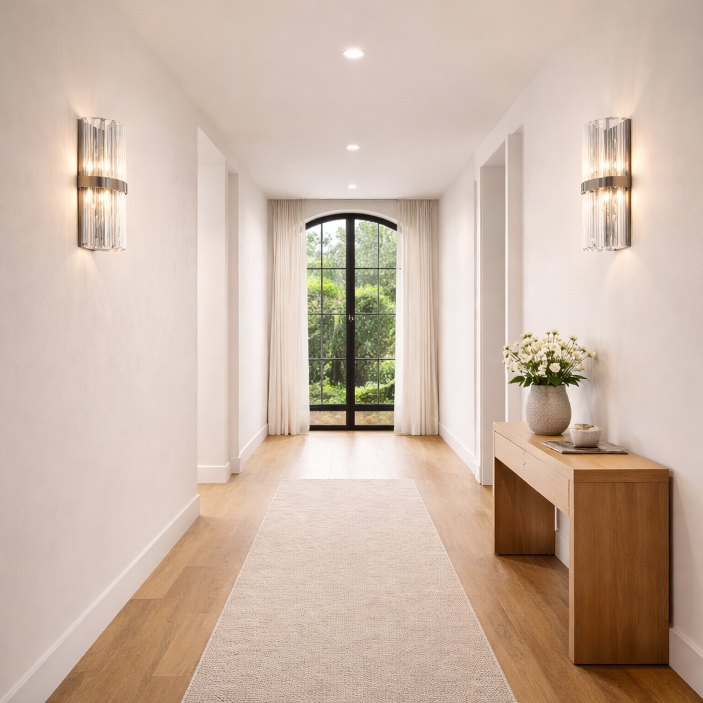 Stainless Steel Wall Light Crystal Decor | 21 x 45 cm | G9 x 2 Indoor LED