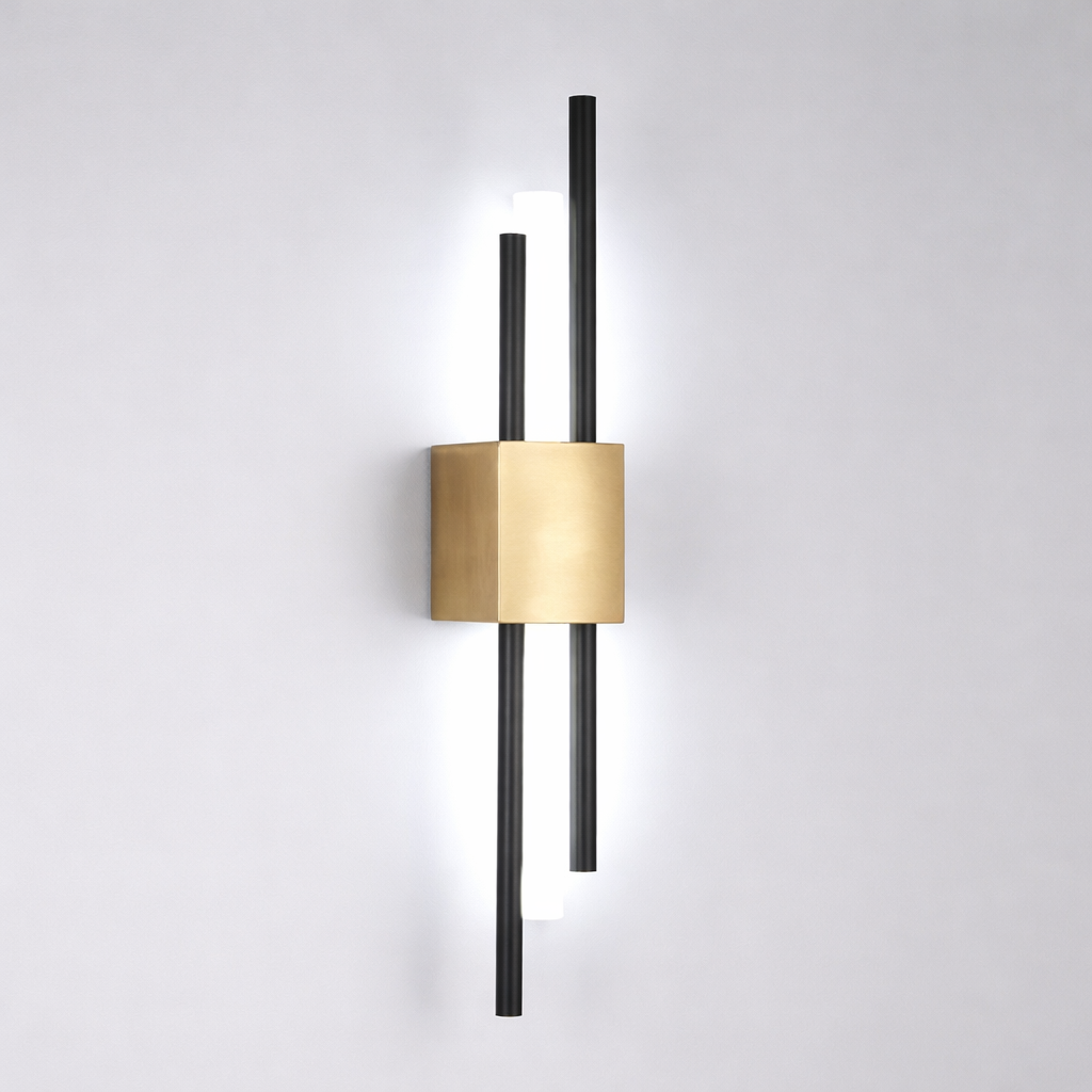 Black and Gold Wall Sconce Iron Acrylic | 50 x 8 cm | 6W 480 Lumens LED