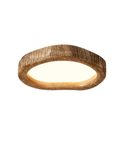 Le Halo Bois Ceiling Light | Rustic Wood-Inspired LED Lamp