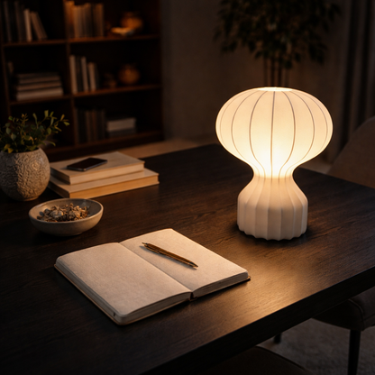 Japanese Wabi Sabi Table Lamp Fabric Iron | 7 to 15 Inch | E27 Touch LED