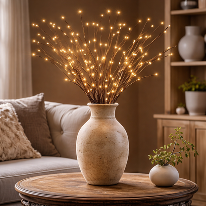Willow Branch LED Lights | Set of 2 Branches 68cm Height | Warm White Glow