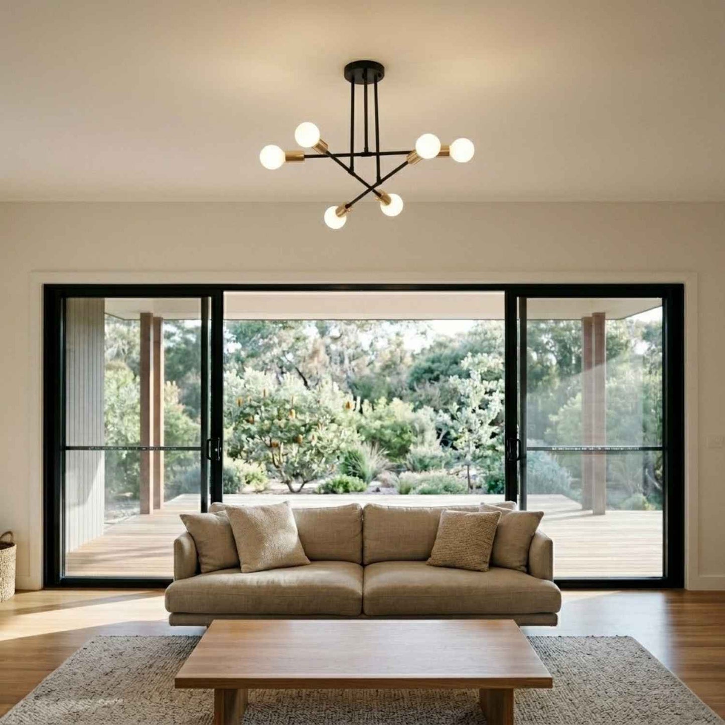 Modern Ceiling Flush Mount Light 6 Light | 27.5 Inch | E26 E27 Metal LED