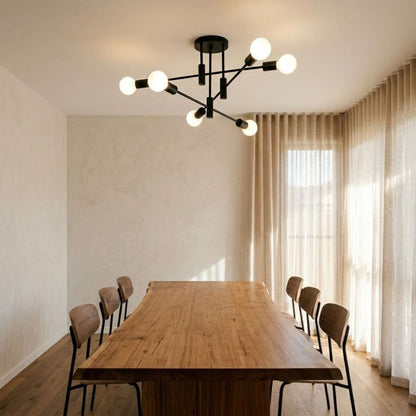 Nordic Black Ceiling Flush Mount Light | 4 6 8 Light | E26 E27 Metal LED