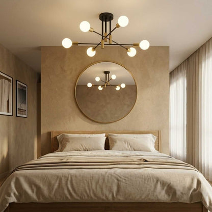 Nordic Black Ceiling Flush Mount Light | 4 6 8 Light | E26 E27 Metal LED