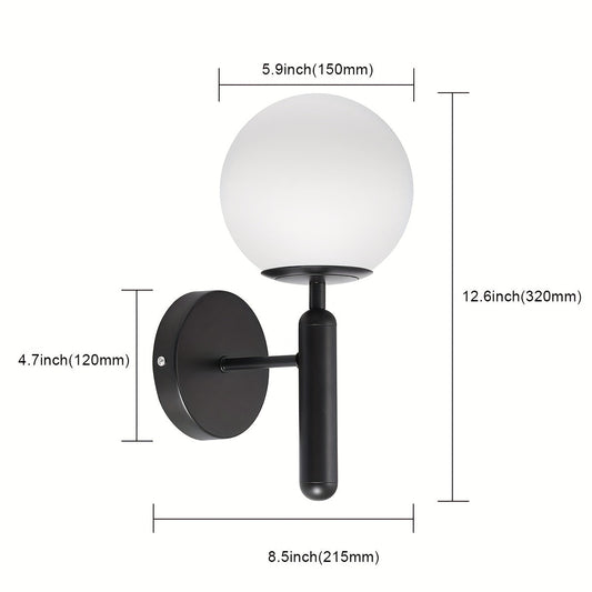 Modern Glass Wall Sconce | Elegant Metal Bedroom Light