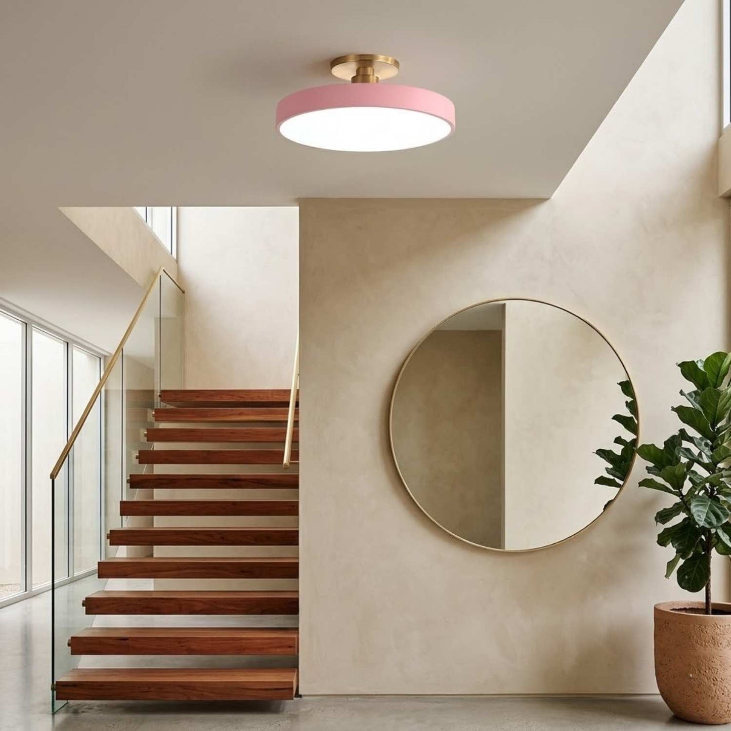 Modern Circular LED Ceiling Flush Mount | 12 to 24 Inch | 48W 7680 Lumens