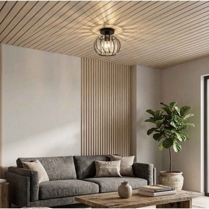 Modern Glass Ceiling Flush Mount Light | 6 to 9 Inch | E27 Gold Black Silver