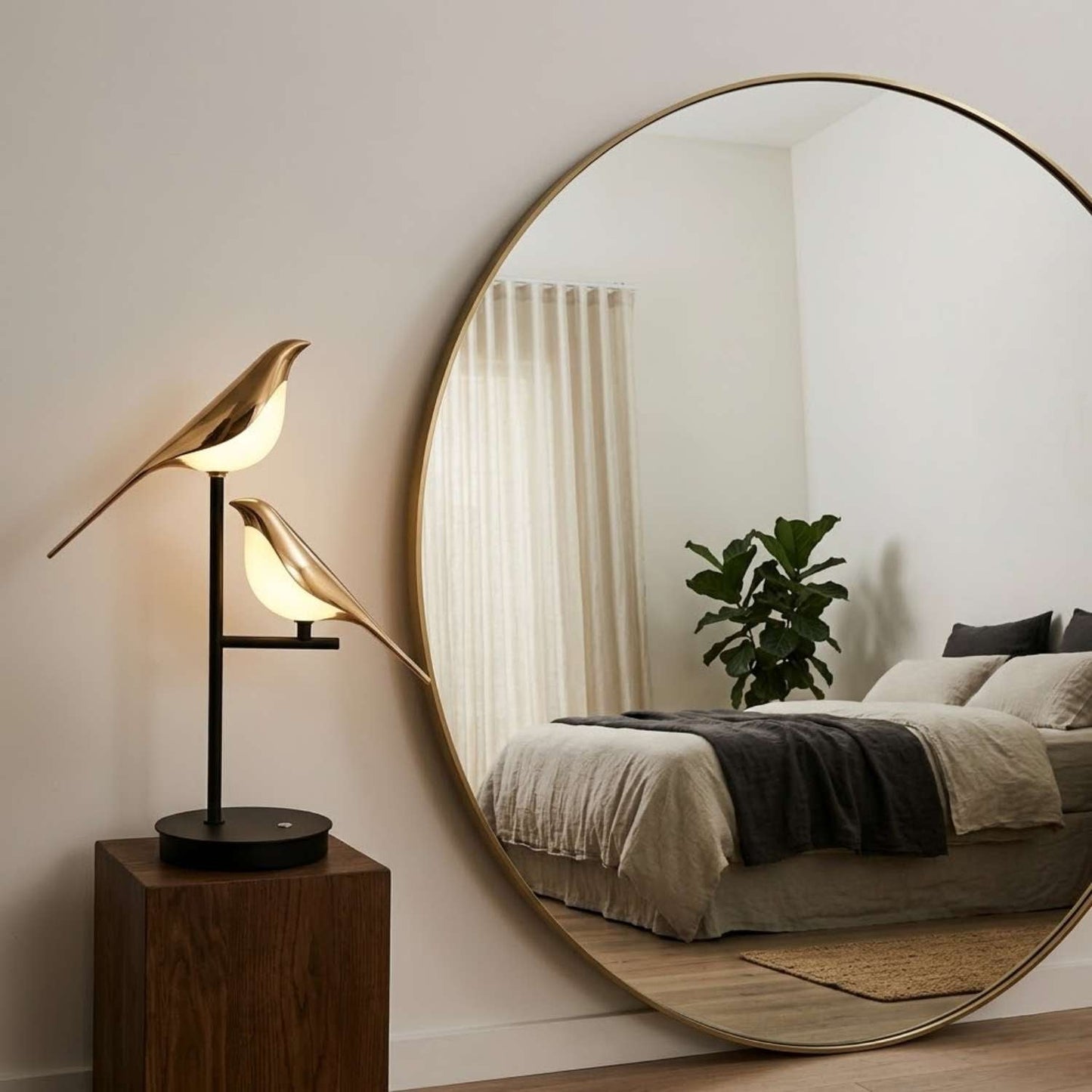 Golden Bird Table Lamp Post Modern | 7 x 21 Inch | 3000K 6000K Iron Acrylic