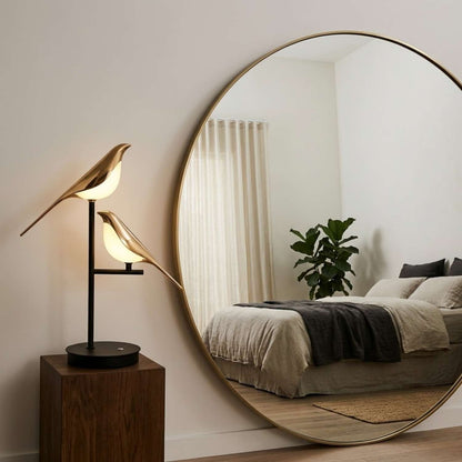 Golden Bird Table Lamp Post Modern | 7 x 21 Inch | 3000K 6000K Iron Acrylic