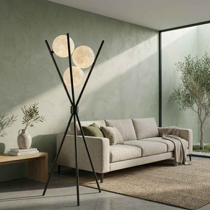 Contemporary LED Moon Floor Table Lamp | G9 x 3 | 25.6in to 65in Height