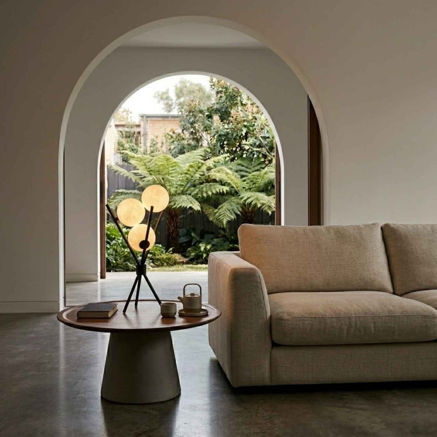 Contemporary LED Moon Floor Table Lamp | G9 x 3 | 25.6in to 65in Height