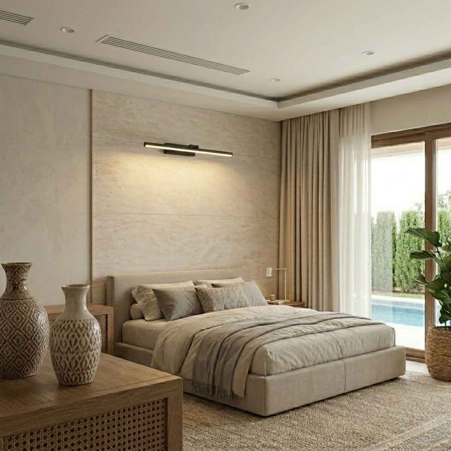 Black LED Bathroom Mirror Wall Light | 15 to 47 Inch | 24W 3 Color LED