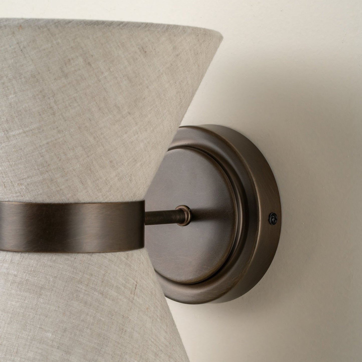 Bronze & Linen Wall Light | Classic Modern Elegance