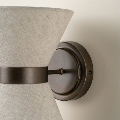 Bronze & Linen Wall Light | Classic Modern Elegance