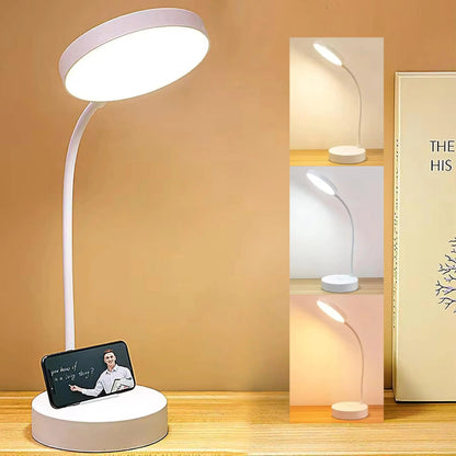 LED Desk Lamp with USB Charging | Adjustable Swan-Neck Reading Light