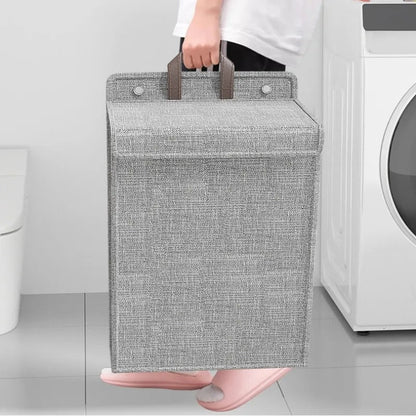Wallora | Foldable Adhesive Laundry Basket | Wall-Mounted Clothes Hamper & Organiser