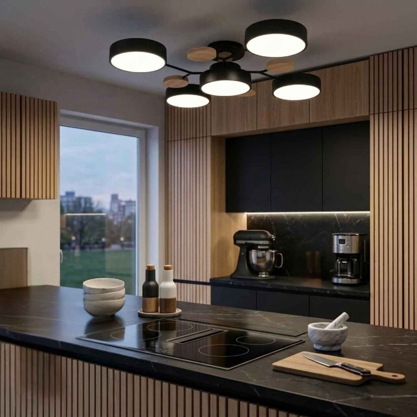 Modern LED Chandelier Iron Acrylic | 37 x 5.5 Inch | 84W 6720 Lumens 240V